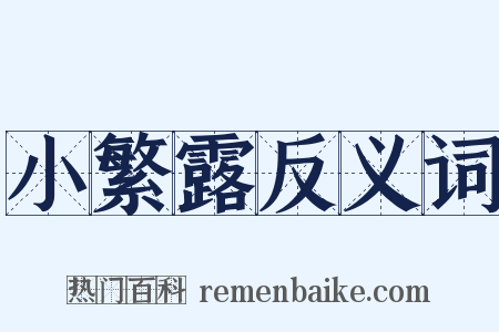 小繁露反义词是什么意思的图片